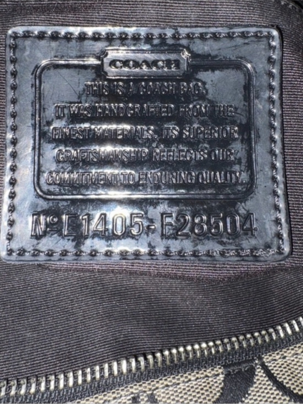 Coach Signature Canvas Tote - Black PatentLeather Trim EUC - Picture 7 of 8